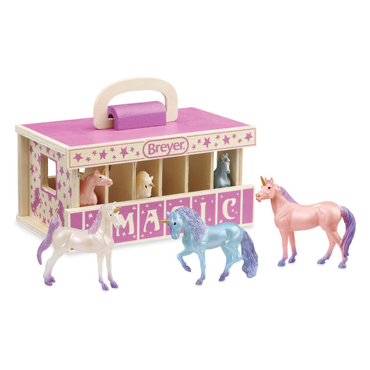 Unicorn Wooden Stable Playset