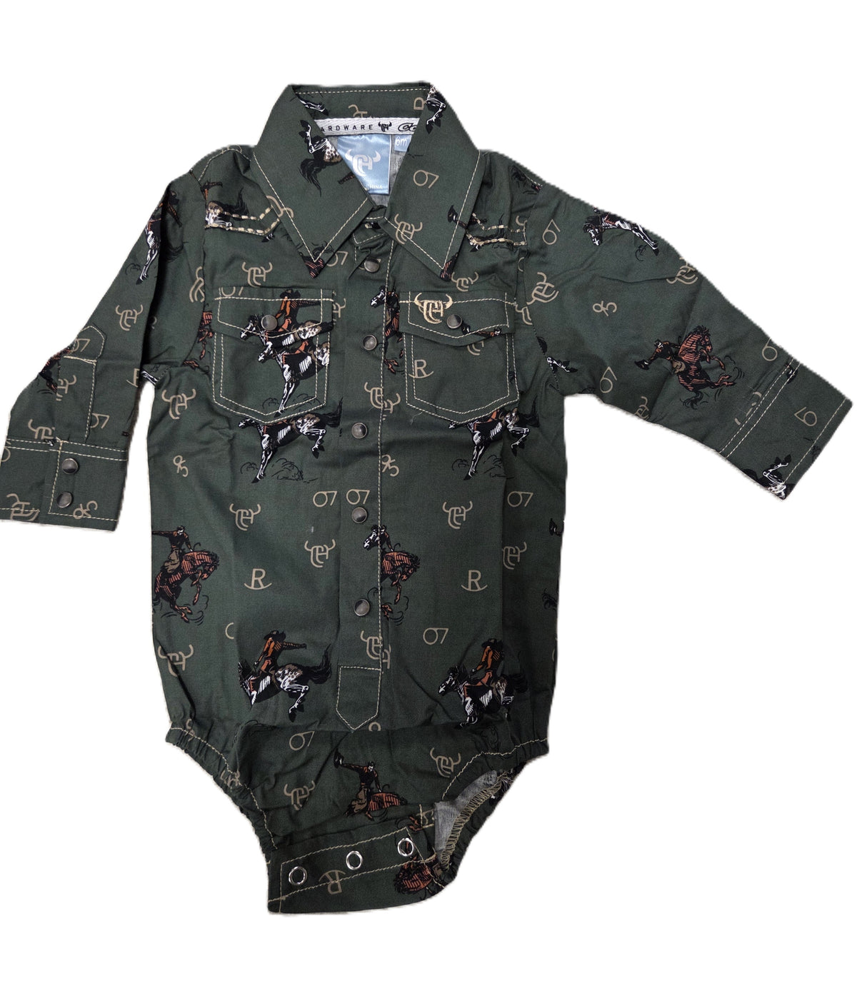 Cowboy Hardware Boys Green Vintage Bronc Snap Shirt