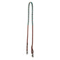 Pony Burgundy leather reins with turquoise lacing