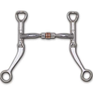 Myler Flat Shank with Sweet Iron Comfort Snaffle w/Copper Roller