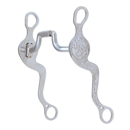Myler Embossed Seven Shank with Sweet Iron Narrow Medium Ported Barrel