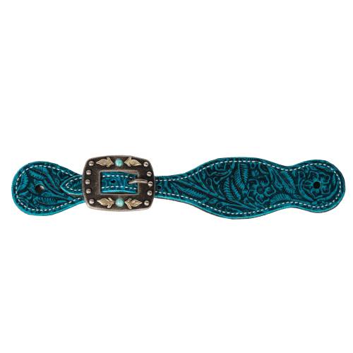 Aqua Floral Womens Spur Strap