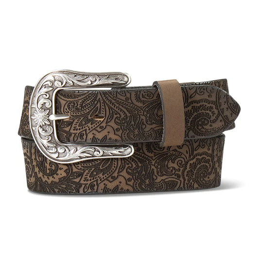 Womens Ariat Brown Laser Cut Paisley Belt
