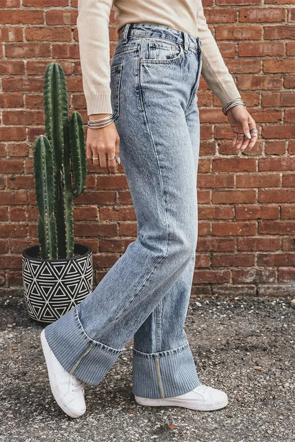 Ranch Dress'n Ashleigh Light Wash Striped Cuff Jean