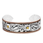Montana Silversmith Gold Silver Copper Leather Pattern Cuff Bracelet