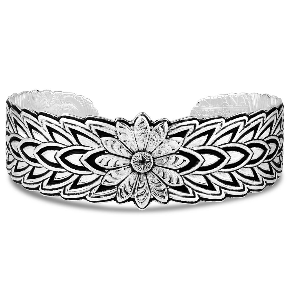 Montana Silversmith Silver Flower Rowel Cuff Bracelet