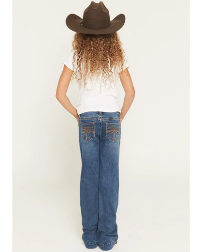 Girls Rock&Roll Denim Boot Stitch Pocket Extra Stretch Trouser