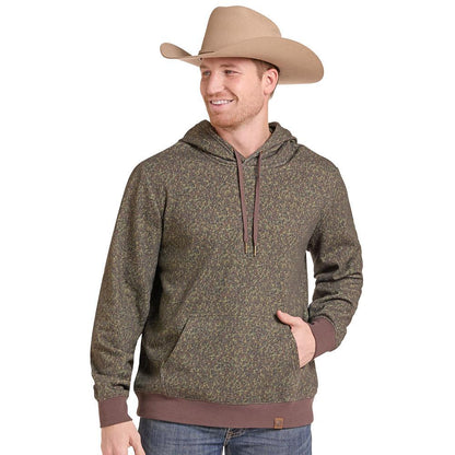Mens Rock & Roll Olive Camo Hooded Sweatshirt