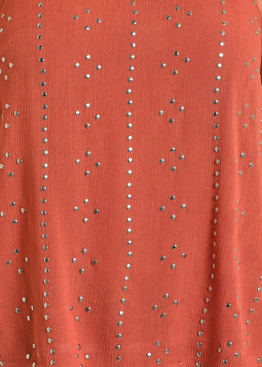 Rock & Roll Studded Rust Cami