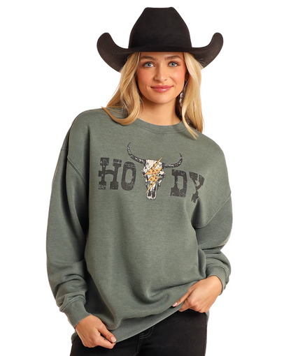 Howdy Green Crew Sweatshirt