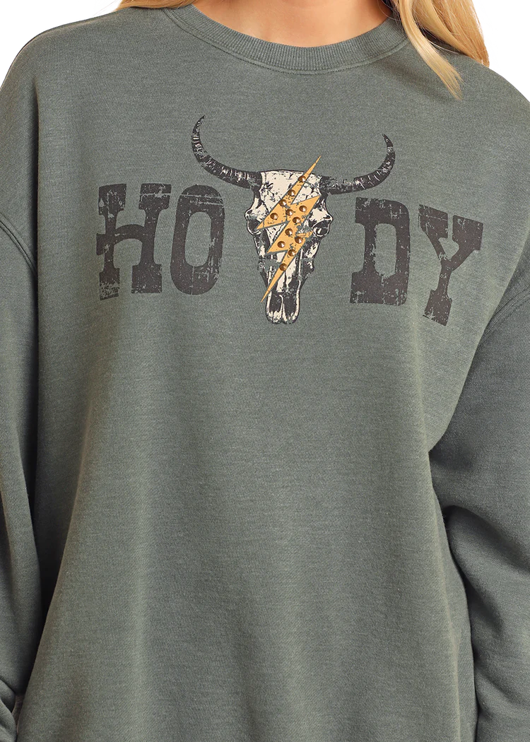 Howdy Green Crew Sweatshirt