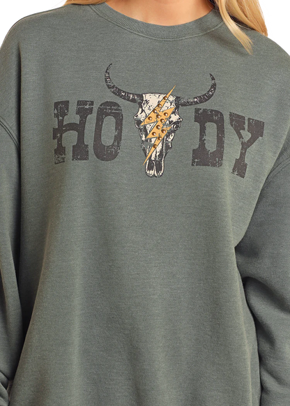Howdy Green Crew Sweatshirt