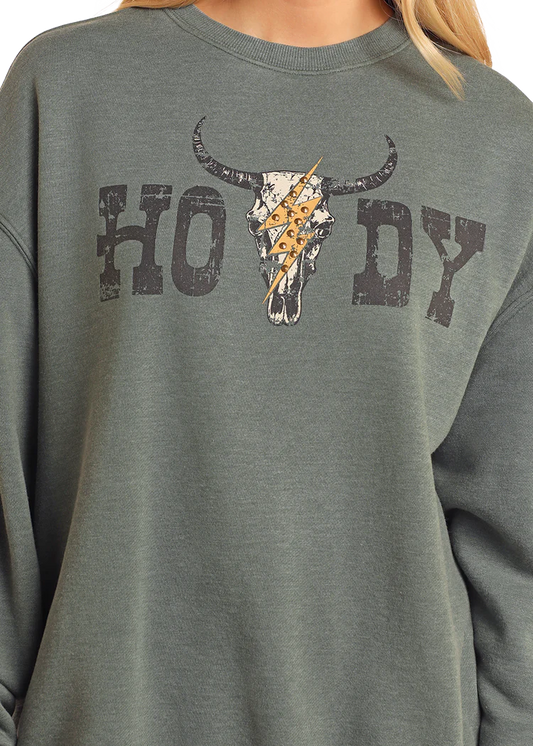 Howdy Green Crew Sweatshirt