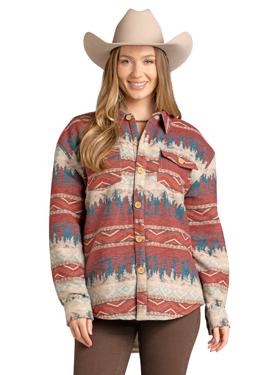 Womens Sherpa Lined Jacquard Shackett