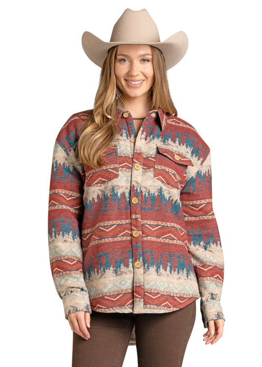 Womens Sherpa Lined Jacquard Shackett