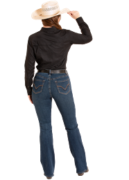 Panhandle Womens Long-Sleeve Tek Burgundy Snap Shirt