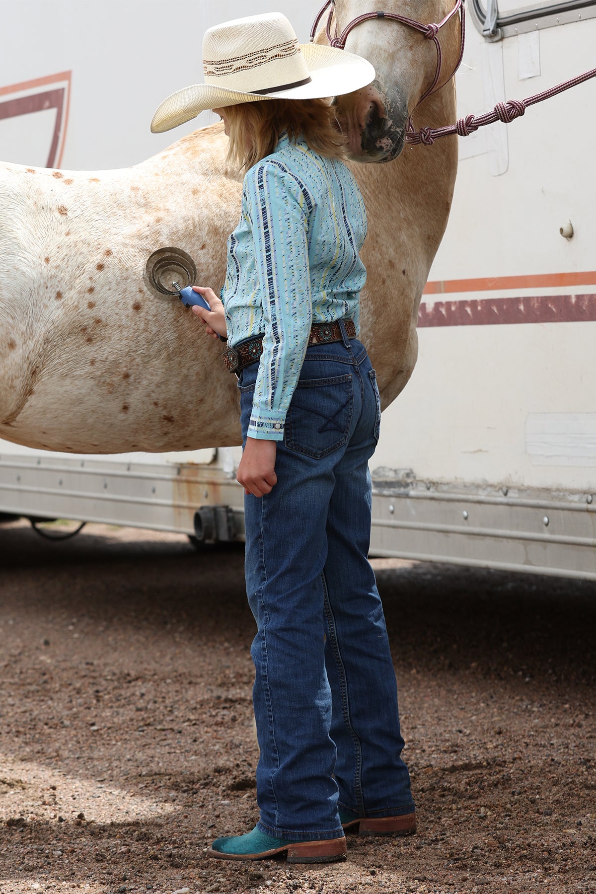 Cruel Girls Long Sleeved Turquoise Snap Western Shirt