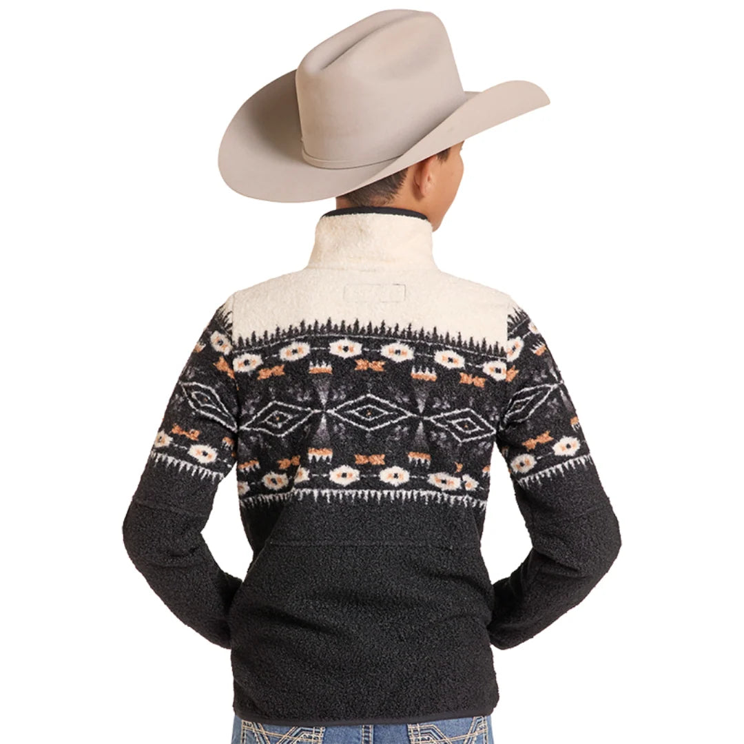 Powder River Outfitters Boys Border Print Berber Pullover
