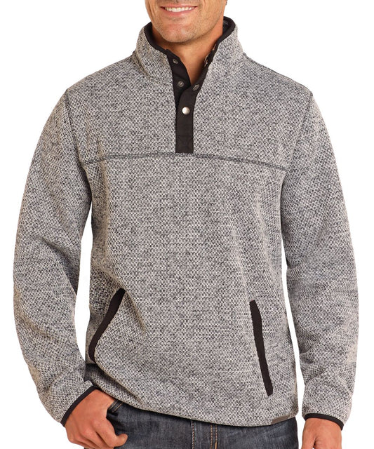 Brown Melange 1/4 Snap Placket