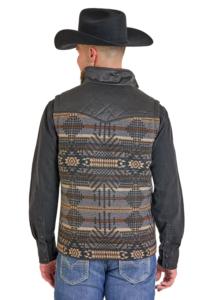 Mens Panhandle Slim Aztec Wool Blend Vest