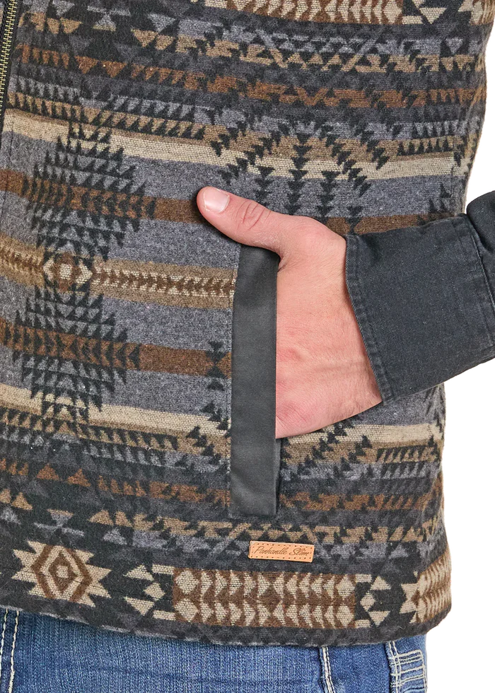 Mens Panhandle Slim Aztec Wool Blend Vest