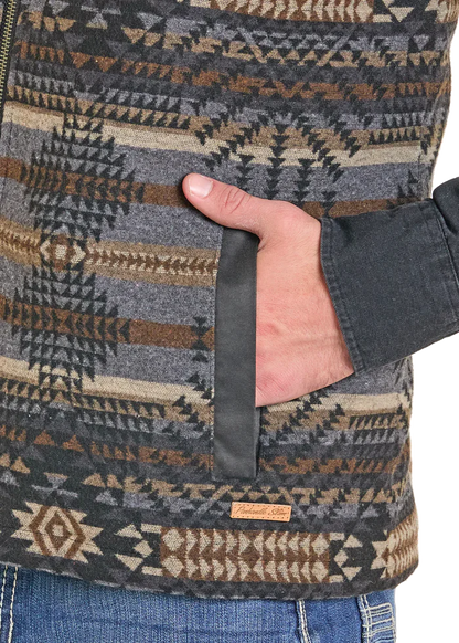 Mens Panhandle Slim Aztec Wool Blend Vest