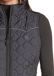 Womens Panhandle Slim Reversible Black/Aztec Quilted Western Vest