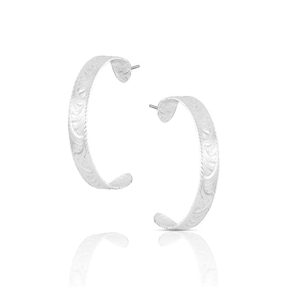 Montana Silversmith Olivia's Reins Silver Hoop Earrings