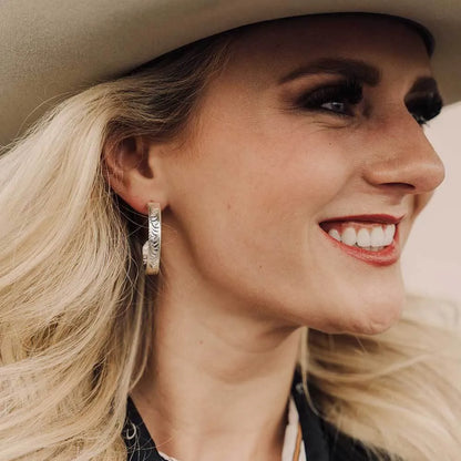 Montana Silversmith Olivia's Reins Silver Hoop Earrings