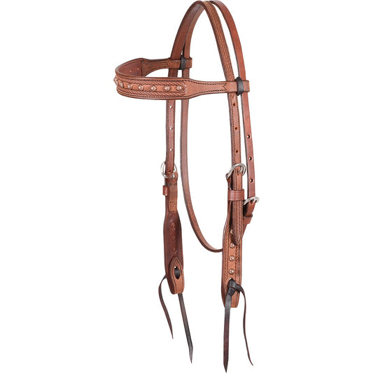 Martin Leather Copper Dots Browband Headstall