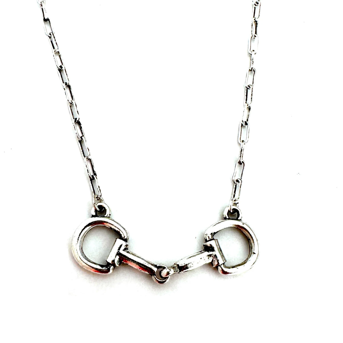 Single Snaffle Bit Necklace Silver