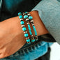 Triple Turquoise and Silver Stretch Bracelets