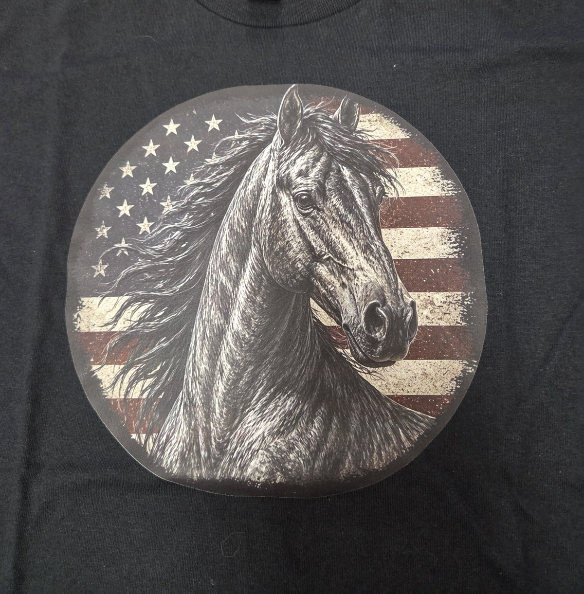 Horse/Flag Black Tee