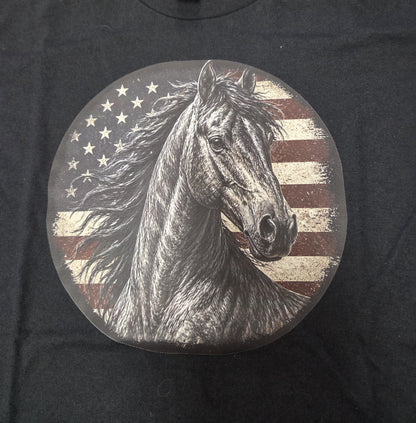 Horse/Flag Black Tee