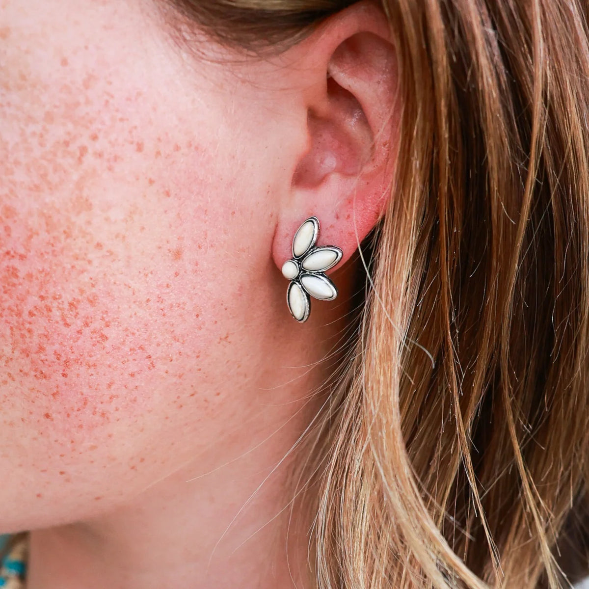 Half flower Stud Earrings