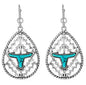 Aztec Tear Drop Steer Earrings