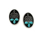 Bootstitch and Turquoise Stud Earrings