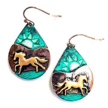 Sunrise Horse Earrings