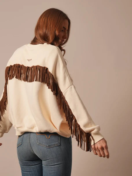 Womens Kimes Ranch Fringed Bobby French Terry Sweatshirt