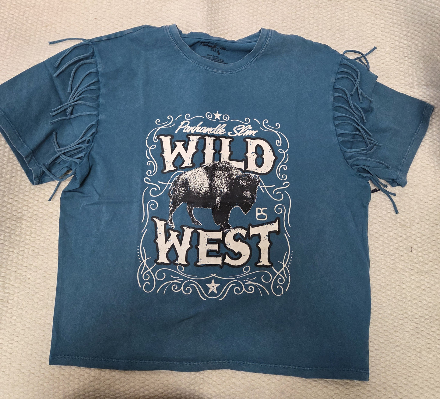 Panhandle Slim Teal Wild West Buffalo Tee