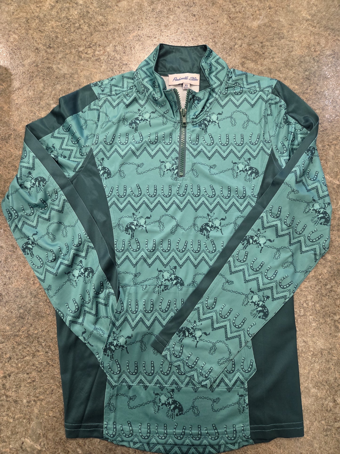 Womens Panhandle Slim Teal Performance Quarter Zip