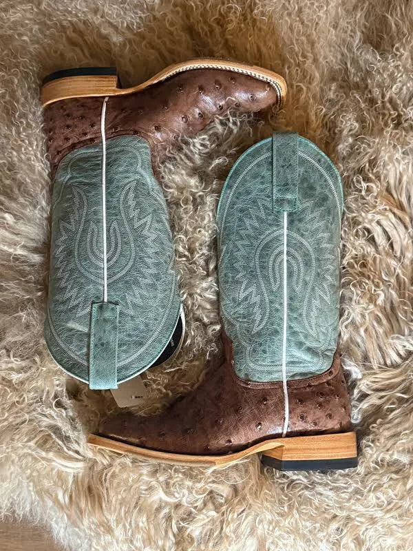 Macie Bean Kango Tobacco Full Quill Ostrich Boot