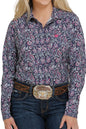 Womens Cinch Arenaflex Navy Paisley
