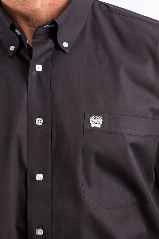 Mens Cinch Cotton Classic Fit Solid Black Shirt