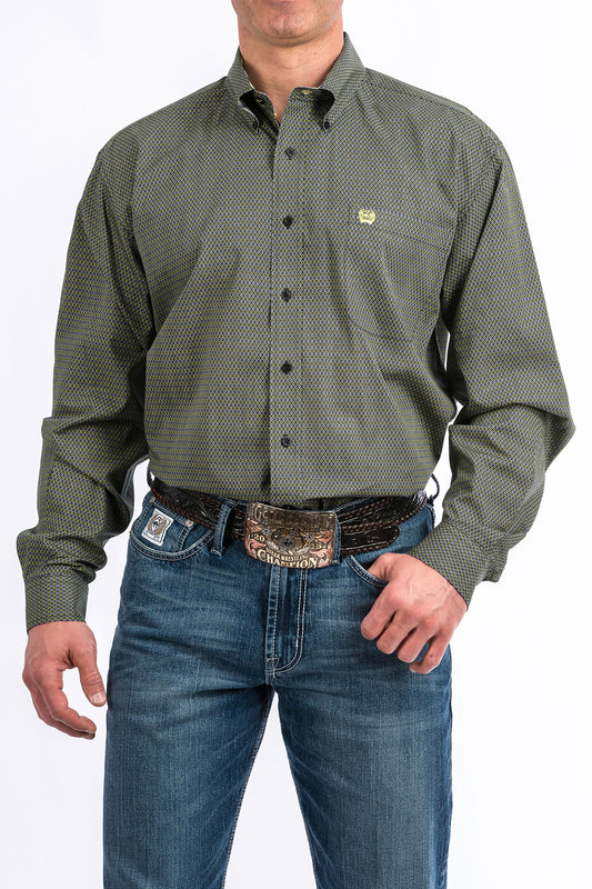 Mens Cinch Tencel Lime/Black Shirt