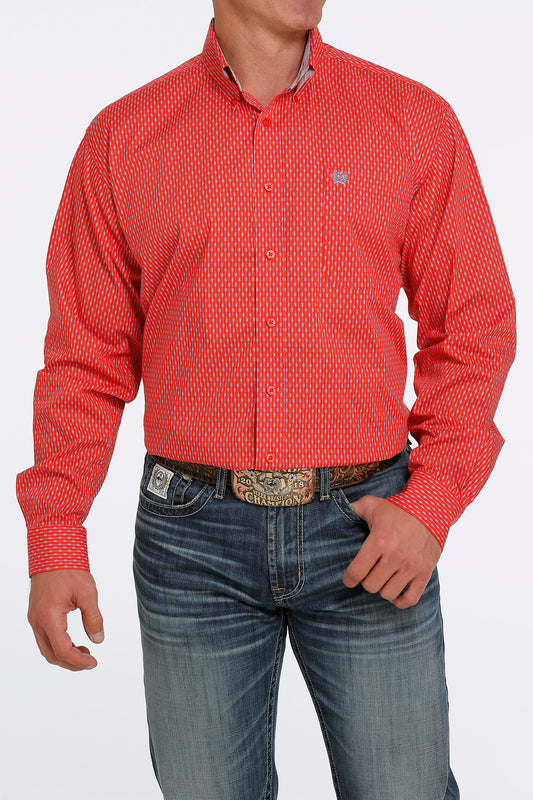 Cinch Coral/Blue Stripe Shirt
