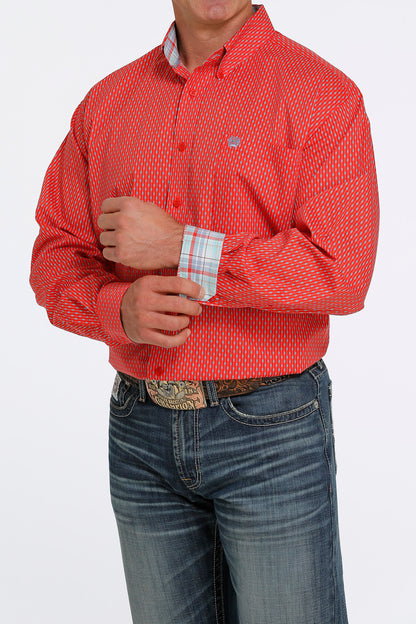 Cinch Coral/Blue Stripe Shirt