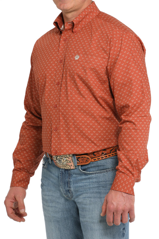 Cinch Mens Rust Steerhead Shirt