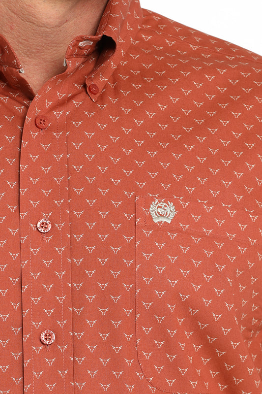 Cinch Mens Rust Steerhead Shirt