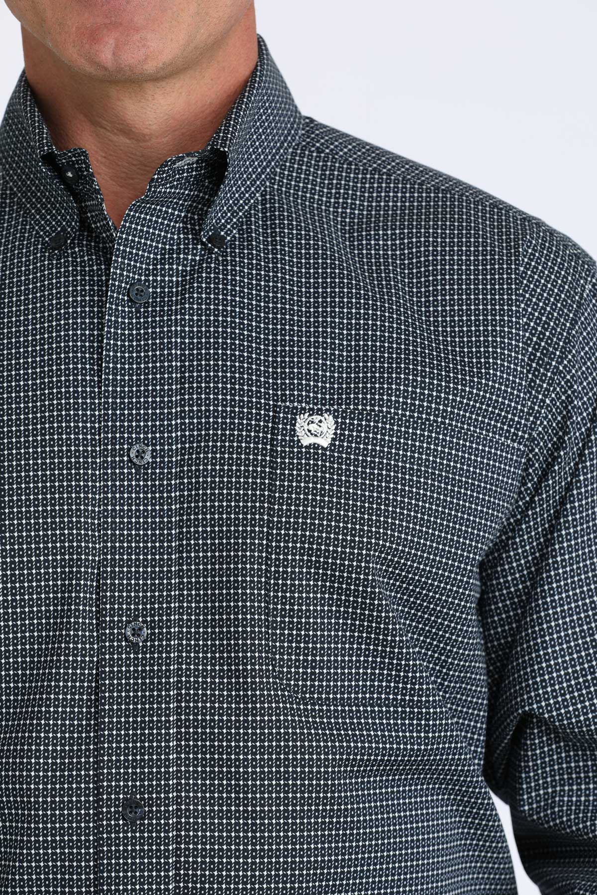 Mens Cinch Navy Print Shirt